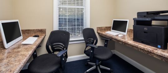 Business center at MAA South Park luxury apartment homes in Charlotte, NC