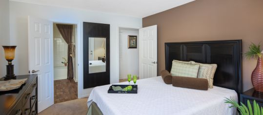 Model Master Bedroom at MAA South Tryon luxury apartment homes in Charlotte, NC