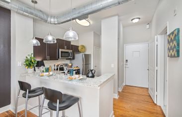 Kitchen at MAA Uptown luxury apartment homes in Charlotte, NC