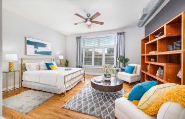 Living Room at MAA Uptown luxury apartment homes in Charlotte, NC