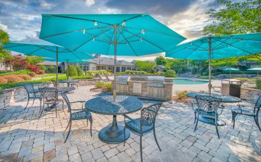 Patio at MAA Arringdon luxury apartment homes in Morrisville, NC