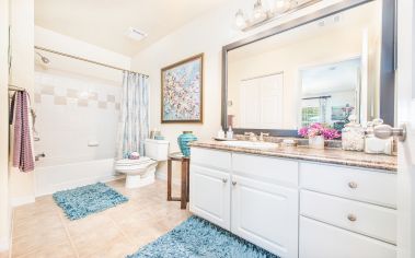 Bathroom at MAA Arringdon luxury apartment homes in Morrisville, NC