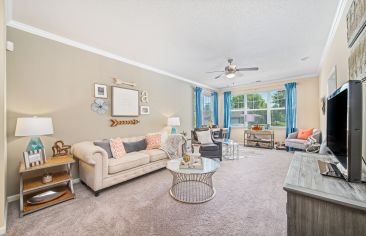 Living Room at MAA Brier Falls in Raleigh, NC