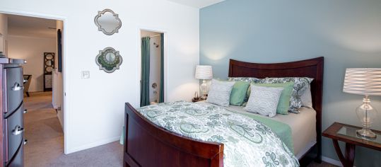 Model Bedroom at MAA Crabtree Valley luxury apartment homes in Raleigh, NC