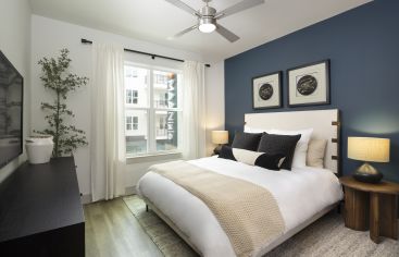 Bedroom at MAA Nixie luxury apartment homes in Durham, NC