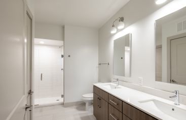 Bathroom at MAA Nixie luxury apartment homes in Durham, NC