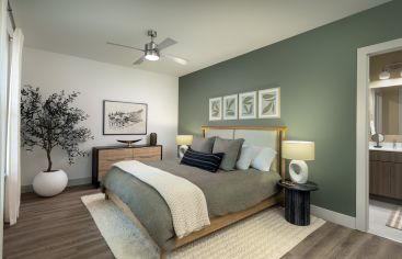 Bedroom at MAA Nixie luxury apartment homes in Durham, NC