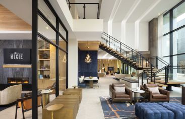 Lobby at MAA Nixie luxury apartment homes in Durham, NC