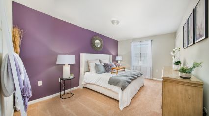 Bedroom at MAA Trinity luxury apartment homes in Raleigh, NC