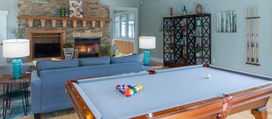Pool table at MAA Trinity luxury apartment homes in Raliegh, NC