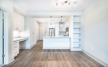 Living room at MAA Wade Park luxury apartment homes in Raleigh, NC