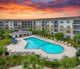 Aerial Pool View at MAA 1201 Midtown luxury apartments in Charleston, SC