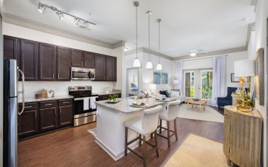 Model Kitchen and Dining Room at MAA 1201 Midtown luxury apartments in Charleston, SC