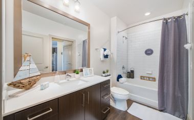 Model Bathroom 2 at MAA 1201 Midtown luxury apartments in Charleston, SC