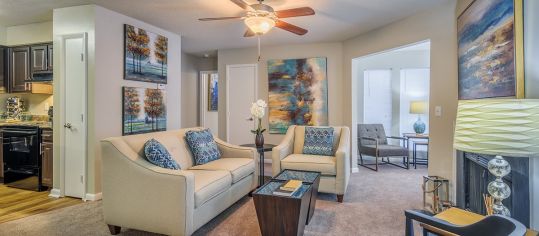 Living Room at MAA Hampton Pointe luxury apartment homes in Charleston, SC