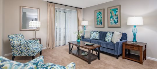 Living Room at MAA Water's Edge luxury apartment homes in Charleston, SC