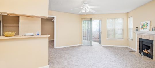 Living Room 1 at The Fairways luxury apartment homes in Columbia, SC