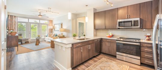 kitchen at MAA Greene luxury apartment homes in Greenville , SC 