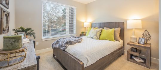 Bedroom at MAA Greene luxury apartment homes in Greenville, SC