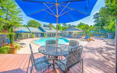 Patio at MAA Park Place luxury apartment homes in Greenville, SC