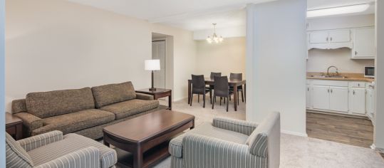 Model Living Room at MAA Tanglewood luxury apartment homes in Anderson, SC