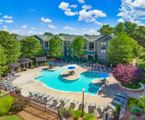 Aerial pool area at MAA Point Place in Greenville, SC