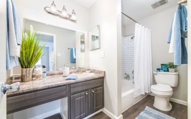 Bathroom at Kirby Station luxury apartment homes in Memphis, TN