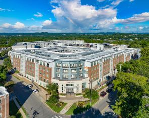 Building aerial at MAA Acklen luxury apartment homes in Nashville, TN