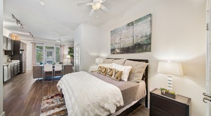 Bedroom at MAA Acklen luxury apartment homes in Nashville, TN