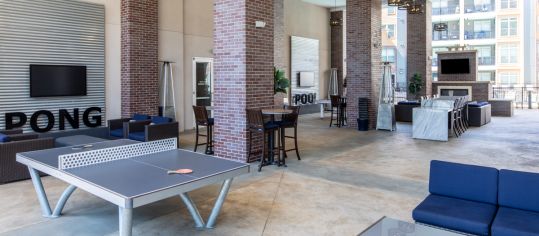 Outdoor Arcade at MAA Charlotte Ave luxury apartment homes in Nashville, TN