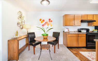 Kitchen and dining area at MAA Park luxury apartment homes in Hermitage, TN