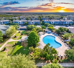 Pool aerial at MAA Sam Ridley luxury apartment homes in Smyrna, TN