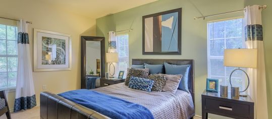 Bedroom at Colonial Grand at Canyon Creek luxury apartment homes in Austin, TX