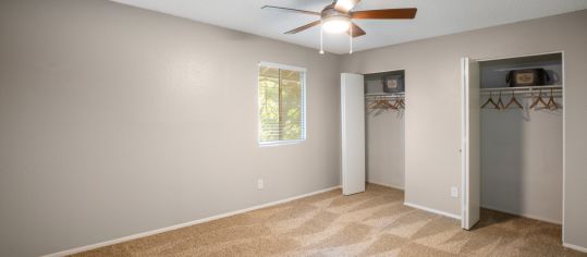 Bedroom at MAA Barton Skyway luxury apartment homes in Austin, TX