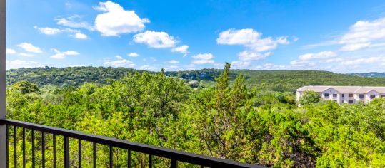 Balcony view at MAA Park Mesa luxury apartment homes in Austin, TX