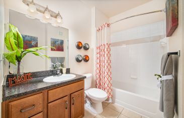 Bathroom at MAA Onion Creek luxury apartment homes in Austin, TX