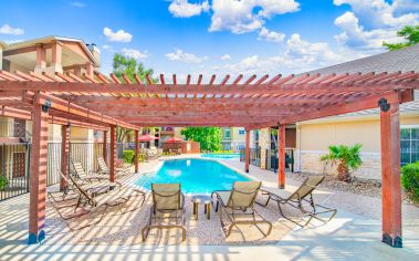 Pool loungers at MAA Sierra Vista luxury apartment homes in Austin, TX