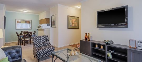 Living Room at MAA Sierra Vista luxury apartment homes in Austin, TX