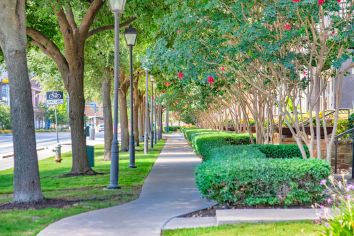 Walkway at MAA West Austin luxury apartment homes in Austin, TX