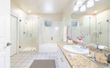 Bathroom at MAA Abbey luxury apartment homes in Dallas, TX