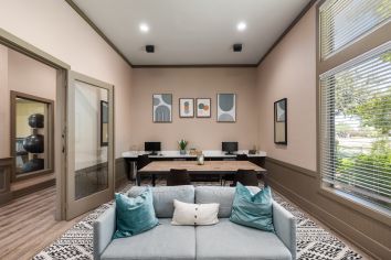 Business center at MAA Boulder Ridge luxury apartment homes in Roanoke, TX