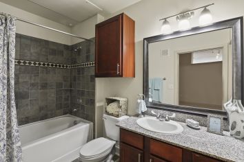 Bathroom at Post Eastside luxury apartment homes in Richardson, TX