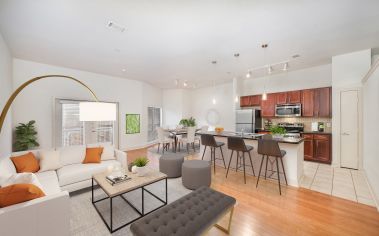 Staged Living Room at MAA Eastside in Dallas, TX