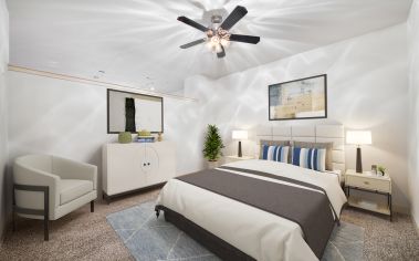 Staged Bedroom at MAA Eastside in Dallas, TX