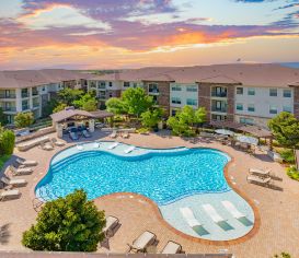 Pool view at MAA Fairview in Dallas, TX