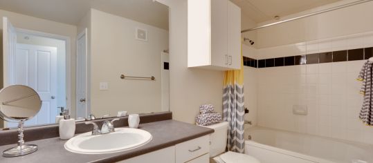 Bathroom at MAA Grand Courtyards luxury apartment homes in Dallas, TX