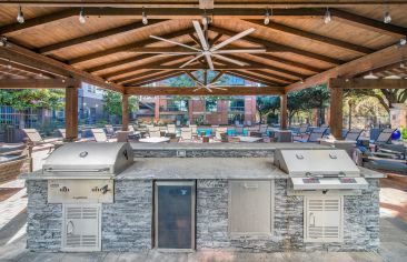 Pool grilling at MAA Heights luxury apartment homes in Dallas, TX