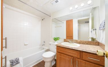 Bathroom at MAA Highlands North luxury apartment homes in Dallas, TX
