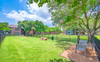 Dog park at MAA Highlands North luxury apartment homes in Dallas, TX