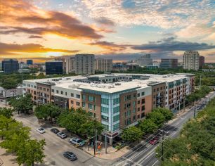 Aerial property view at MAA Katy Trail in Dallas, TX